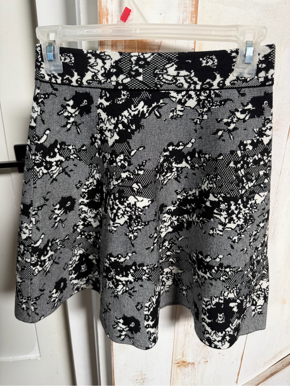 Black and Gray Floral A-Line Women’s Skirt 0357
